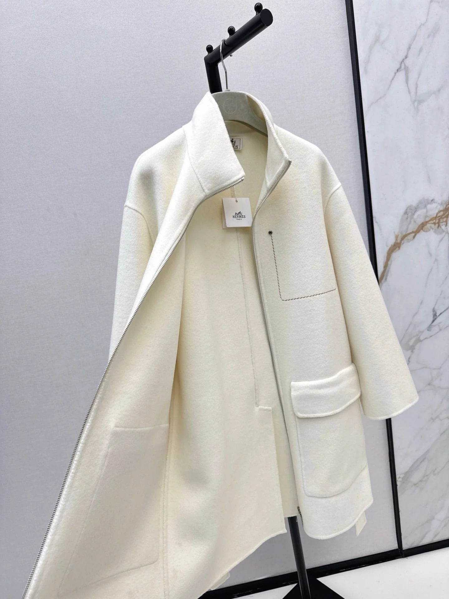 HERMES 25S STAND-COLLAR ZIP-UP JACKET 036
