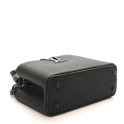 Matte Taurillon Capucines East West Mini All Black