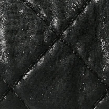 Iridescent Calfskin Quilted Relax CC Bowler Bag Black