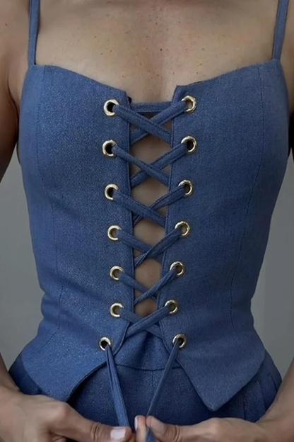 Conjunto de dos piezas de top y pantalón de tiras para mujer Commuter All-Match