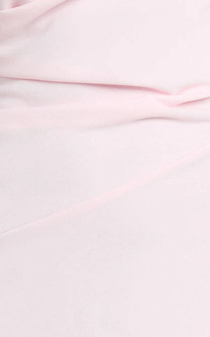Visenta Midi Dress - Asymmetrical Sleeve Dress in Pink