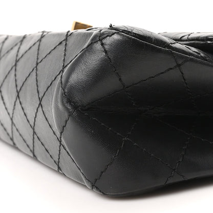 Aged Calfskin Quilted 2.55 Reissue 225 Flap Black