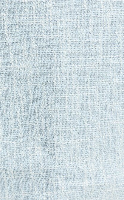 Olympia Mini Skirt - High Waisted A Line Boucle Skirt in Pale Blue