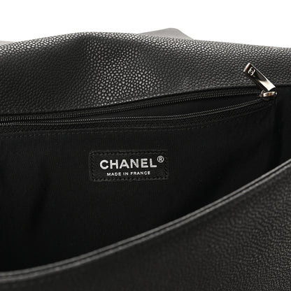 Caviar Quilted Large Boy Flap Black