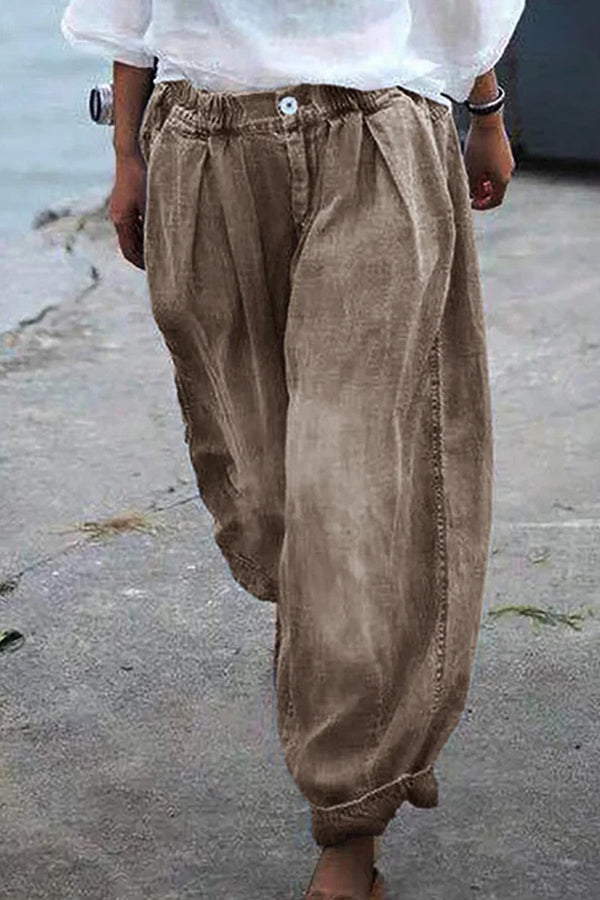 Pantalones harén extragrandes con estampado floral bohemio
