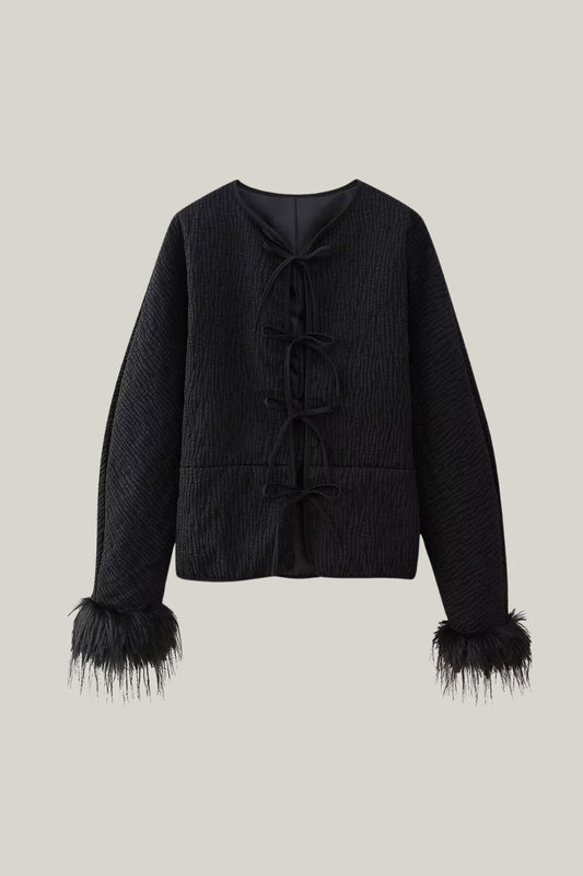 Chaqueta texturizada de plumas Griselda 