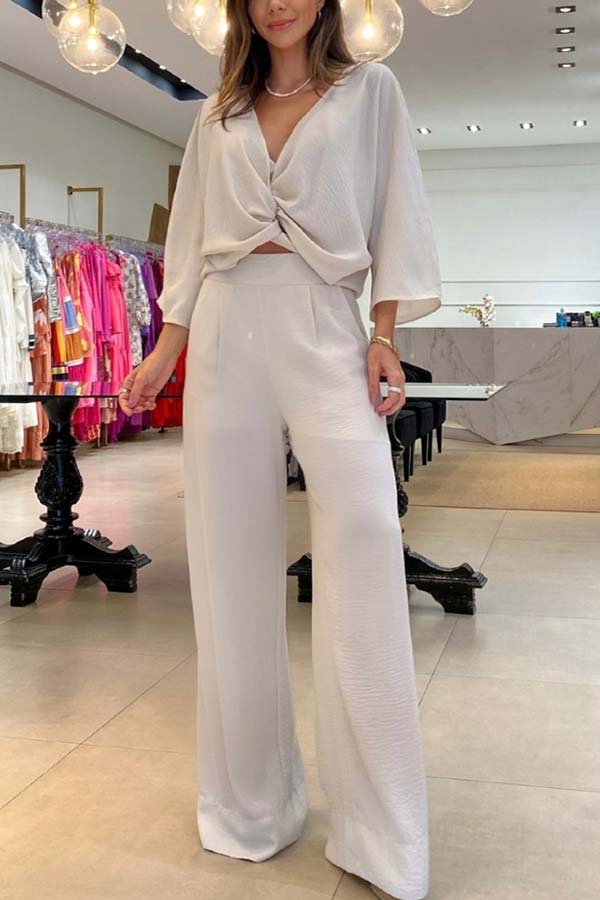 Conjunto de camisa y pantalón ancho con bolsillos con top de tirantes Laguna Resort 
