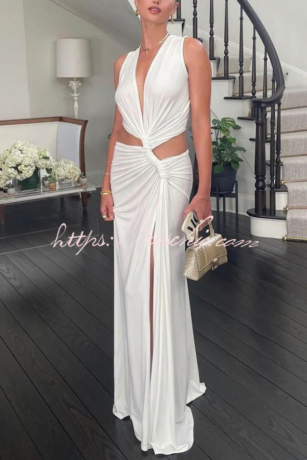 She__ A Winner Jersey Triple Loop Cutout Stretch Maxi Dress