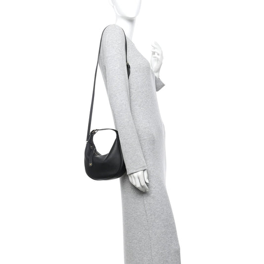 Supple Grained Calfskin Teen Lulu Shoulder Bag Black