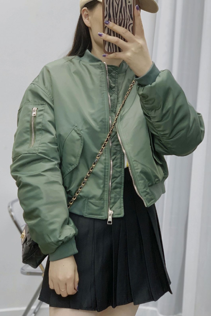 Chaqueta de piloto informal de algodón suelta 