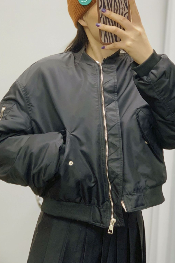 Chaqueta de piloto informal de algodón suelta 