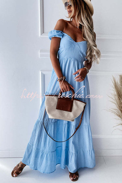 Blissful Moment Puff Sleeve Backless Maxi Dress