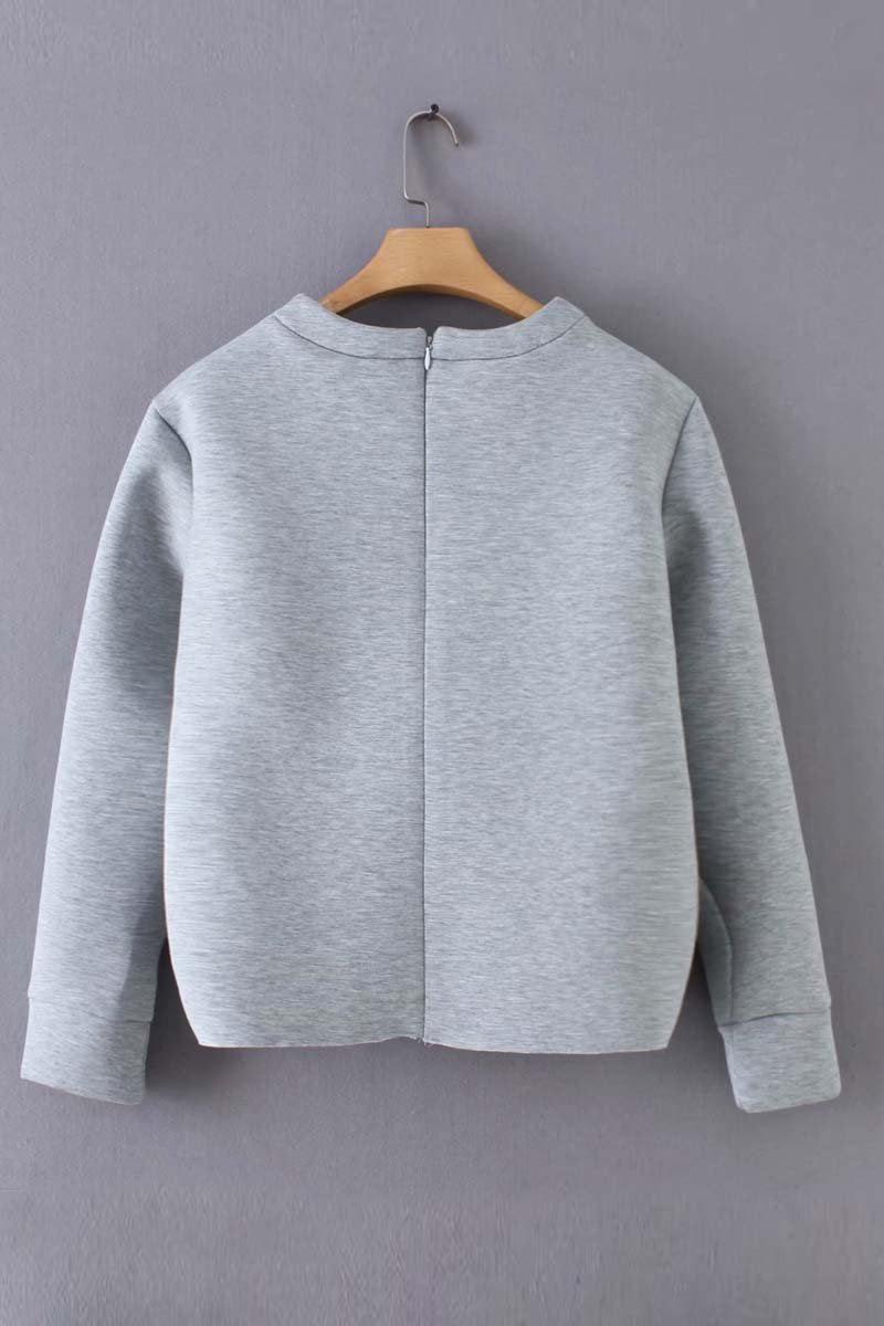 Sudadera con capucha de manga larga con cremallera y decoración de corazón