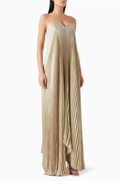 Black Tie Strapless Gown