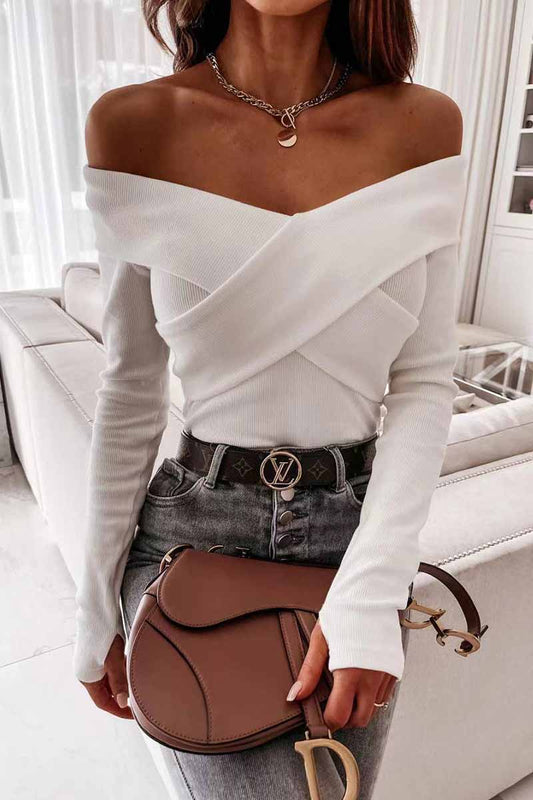 Tops sexys de rayas sin tirantes con cuello en V y lazo (3 colores)
