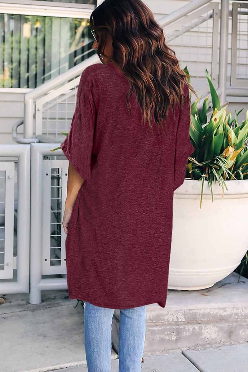 Camiseta casual de color liso (2 colores)