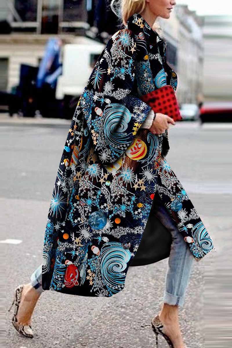 Stylish Ladies' Long Sleeve Lapel Collar Coat