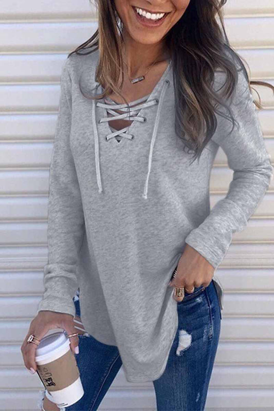 Solid Color V-neck Strap Top