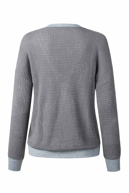 Top de punto con diseño cruzado informal (3 colores)