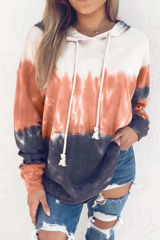 Sudadera con capucha y estampado teñido anudado (3 colores)