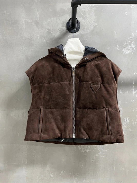 PRADA 25S SUEDE DOWN VEST 384
