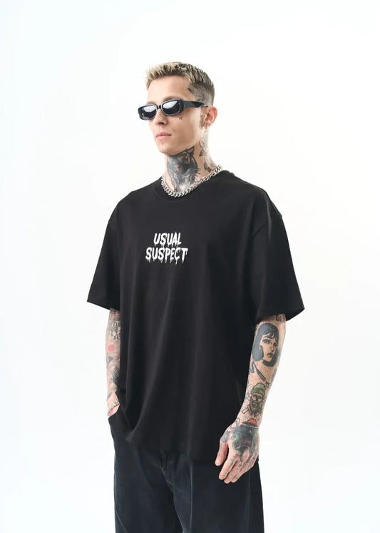 T-shirt oversize Hallstarz « Usual Suspects » Mickey Mouse – imprimé cartoon dos