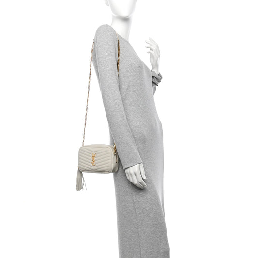 Grain De Poudre Matelasse Monogram Mini Lou Camera Bag Crema Soft