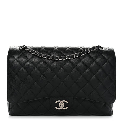 Caviar Quilted Maxi Double Flap Black