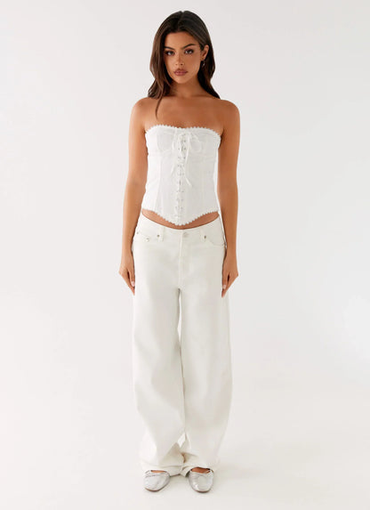 Tory Bustier Top - Ivory