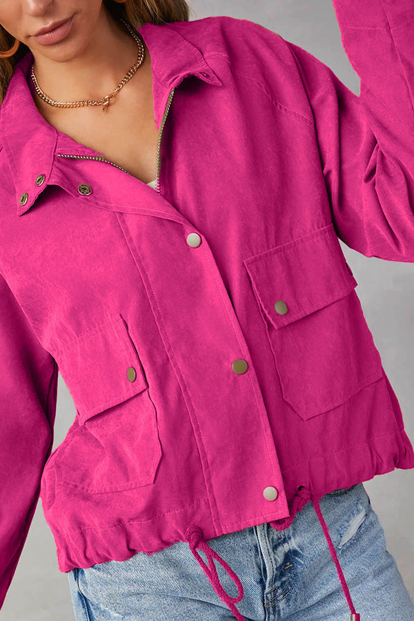Chaqueta midi de dos bolsillos con múltiples botones y solapa de cuadros cepillados