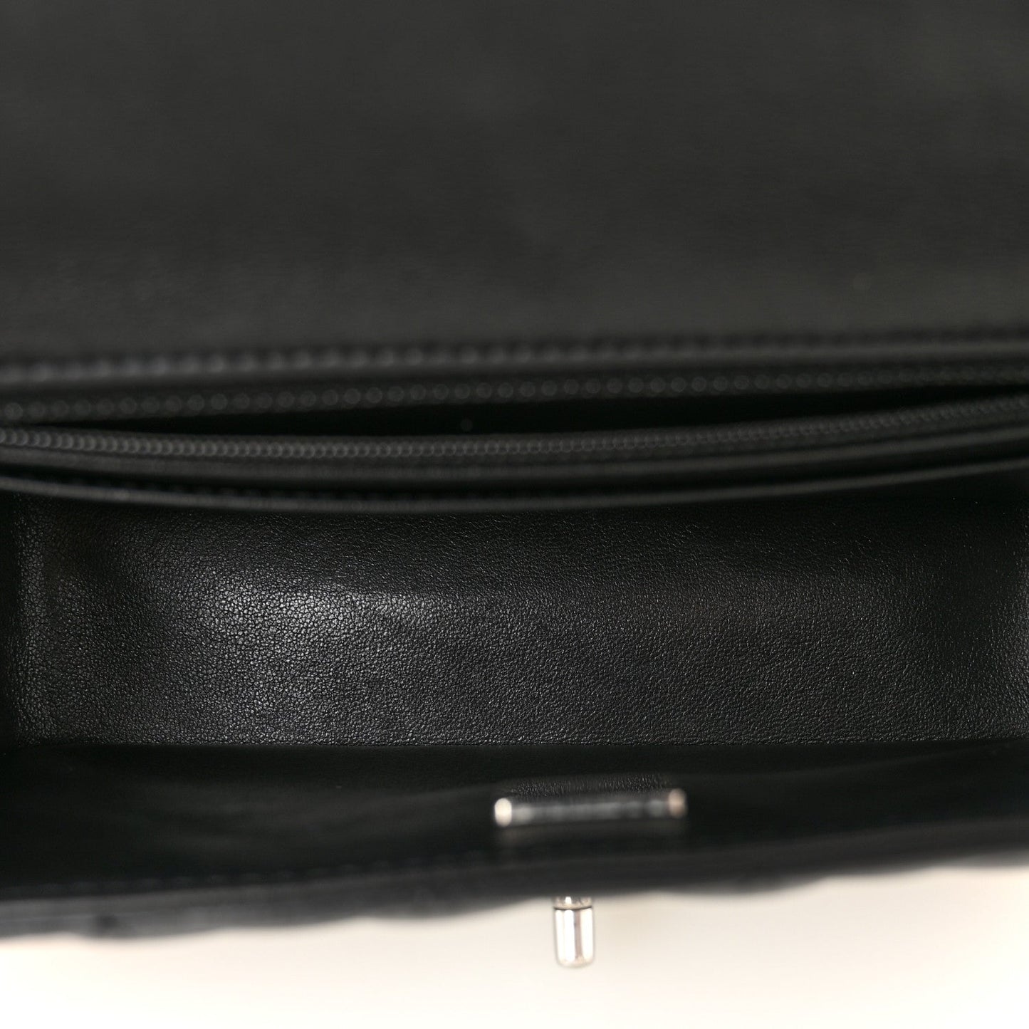 Lambskin Quilted Mini Rectangular Flap Black