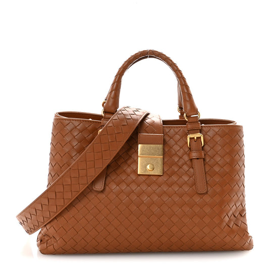 Calfskin Intrecciato Small Roma Noce