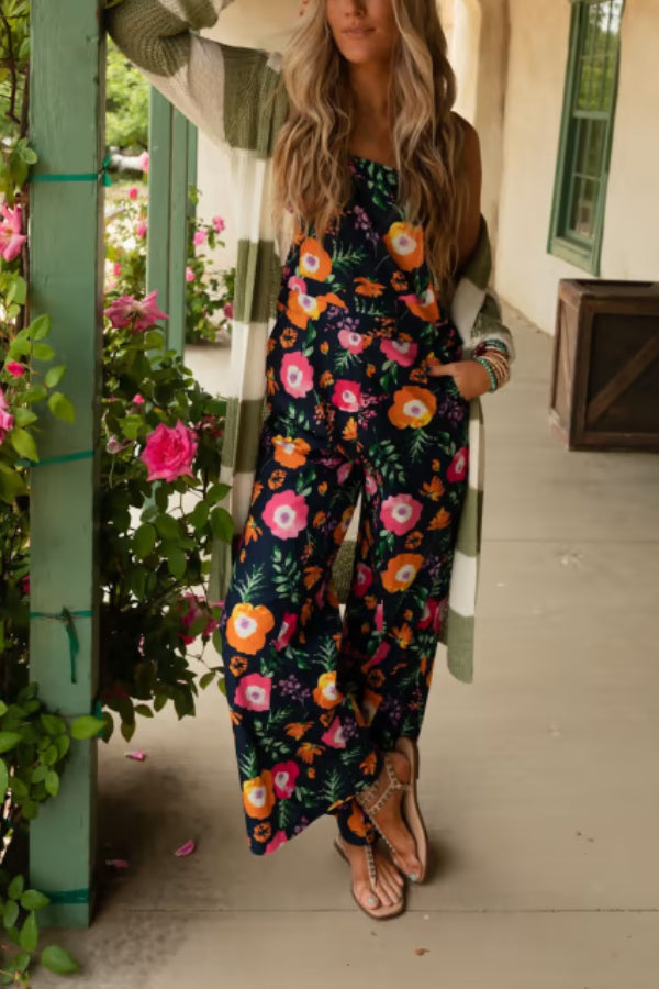 BIRDIE FLORAL PRINT OVERALLS