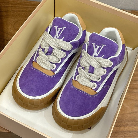 LV 2026 Tilted Sneaker Purple Suede Leather 594934
