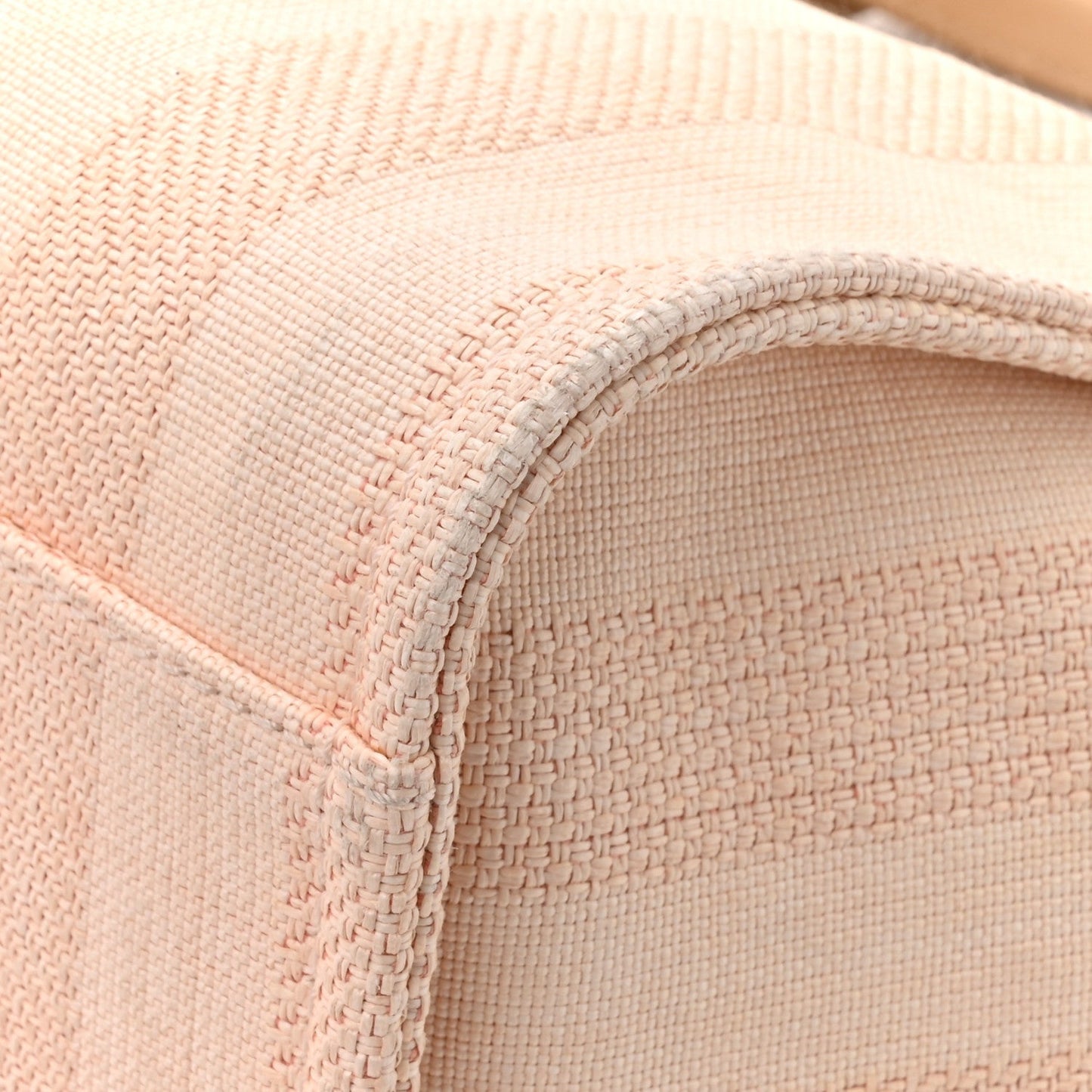 Mixed Fibers Calfskin Striped Medium Deauville Tote Light Pink