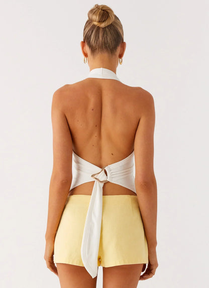 New Yorker Denim Mini Shorts - Yellow