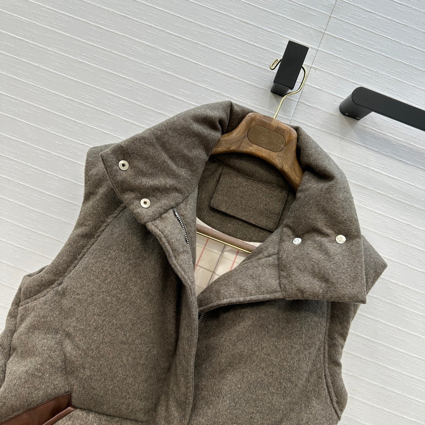 LP 25 Down Vest Taupe Wool Polyester 304336