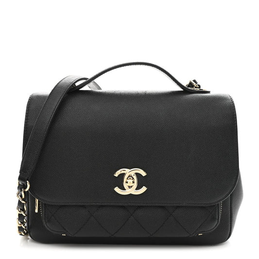 Caviar Quilted Medium Business Affinity Flap Black