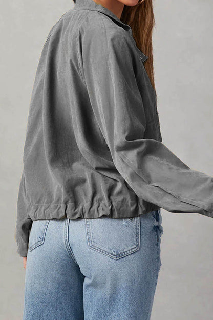 Chaqueta midi de dos bolsillos con múltiples botones y solapa de cuadros cepillados