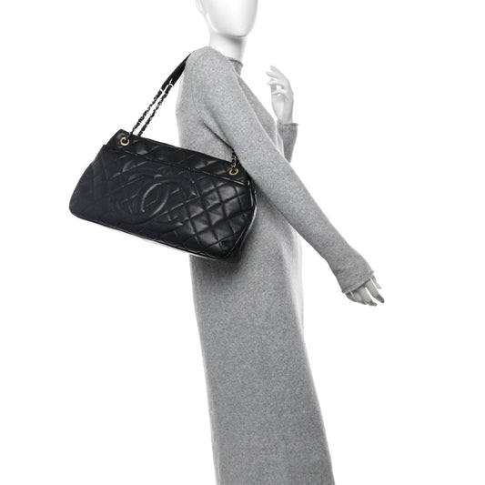 Caviar Quilted Timeless CC Soft Tote Black