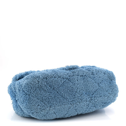 Lambskin Calfskin Mixed Fibers Quilted Small Flap Blue