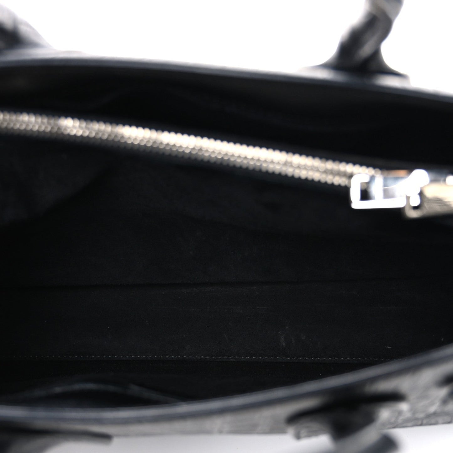 Calfskin Crocodile Embossed Small Sac de Jour Black