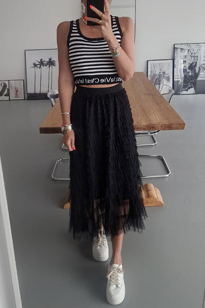 Falda de encaje Midi Rock Fifth Avenue