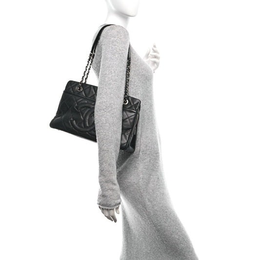 Caviar Quilted Timeless CC Soft Tote Black