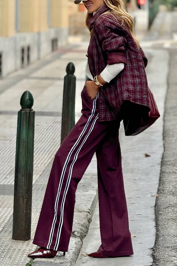 Chaqueta cálida con parte superior de cuadros finos