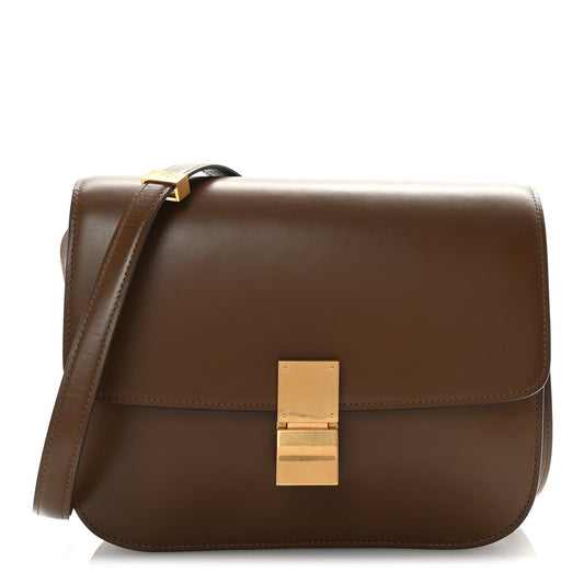 Smooth Calfskin Medium Classic Box Flap Bag Camel