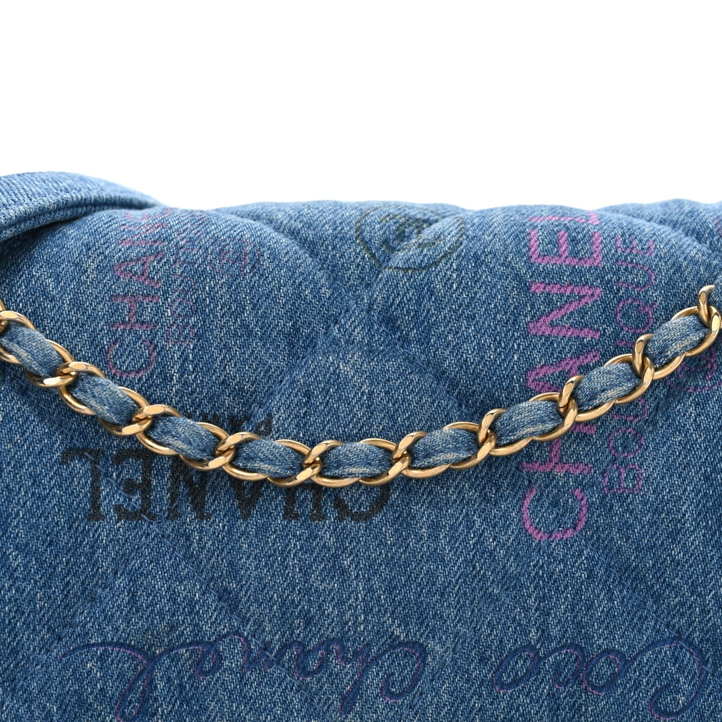 Denim Quilted Denim Large Mood Flap Blue Multicolor