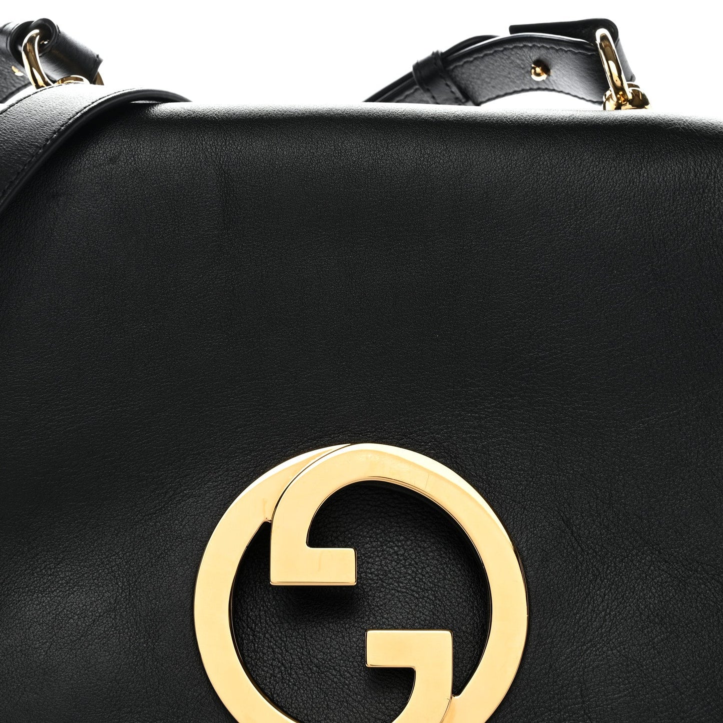 Roxy Calfskin Web Medium Blondie Top Handle Shoulder Flap Bag Black