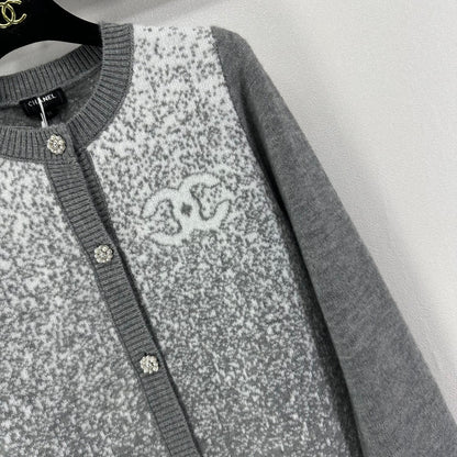 Chanel 2025 Knitted Cardigan Gray Wool 329294
