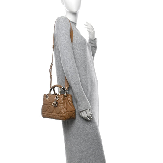 Calfskin Cannage Small The Lady 95.22 Beige
